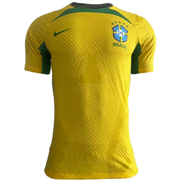 Brazil maglia da calcio da uomo in jersey pre-partita in edizione speciale brasile maglia da calcio da uomo gialla 2022